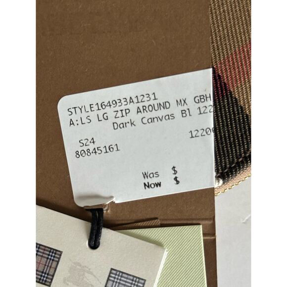 Burberry Zip Around Wallet Dark Canvas Blue 80845161 NWT $630 - Picture 14 of 15